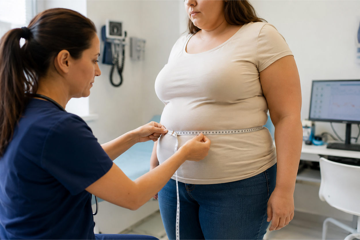 0 Obesidad abdominal en diabetes tipo 1