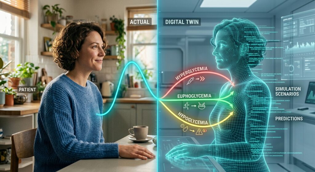 7 Diabetes tipo 1 digital twins para simular intervenciones